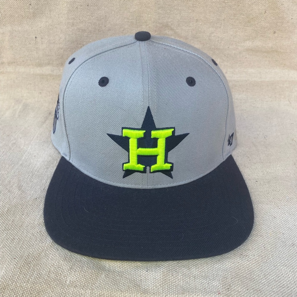 47 Brand Houston Astros Black and Gray Cap with Neon Green Accent